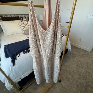 Gianni Bini Blush Sequin Embellished Cocktail Dress